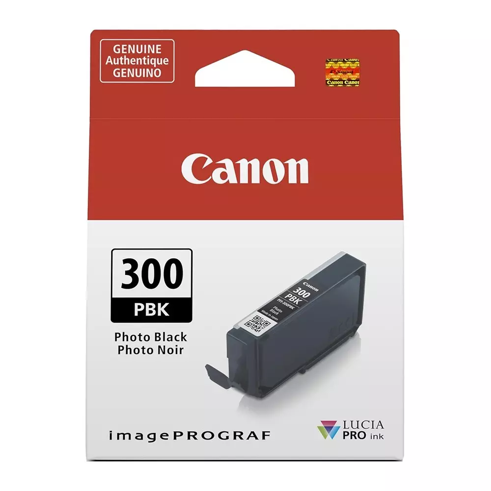 Canon Ink Cartridge Photo Black Ink Color 14.4 ml Bottle for PRO-300 Models, PFI-300 PBK