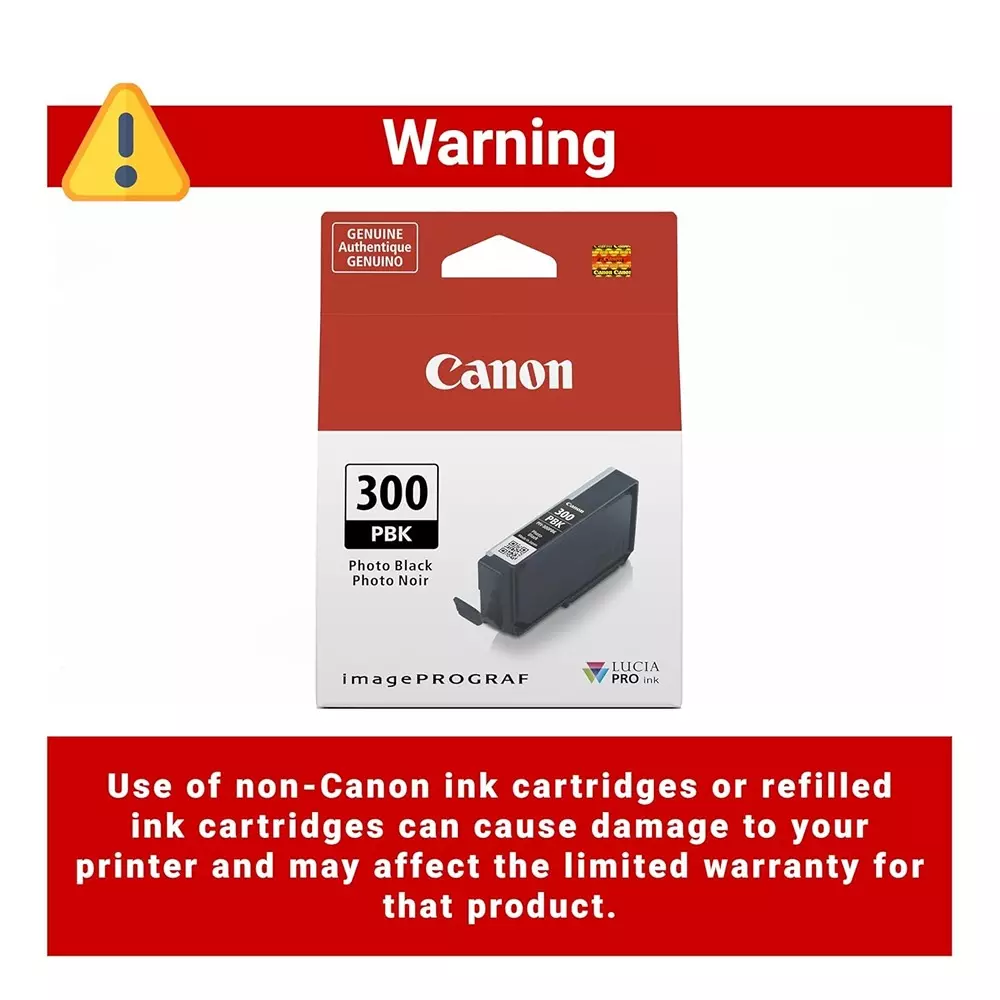 Canon Ink Cartridge Photo Black Ink Color 14.4 ml Bottle for PRO-300 Models, PFI-300 PBK