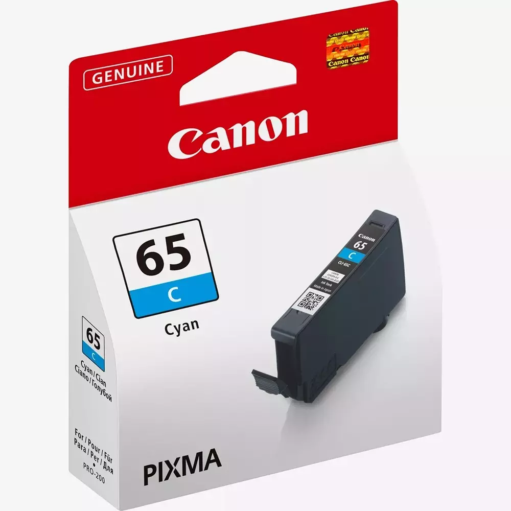 Canon Ink Cartridge Cyan Ink Color 12.6 ml Bottle for PRO-200 Models, CLI-65 C