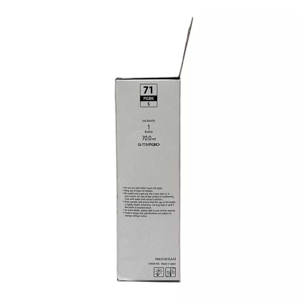 Canon Ink Cartridge Black Ink Color 70 ml Bottle for G1020, 2020, 3020, 2060, 3060, G1737, 2770, 3770, 4770, G1730, G2730, G3730 Models, GI-71S PGBK IN