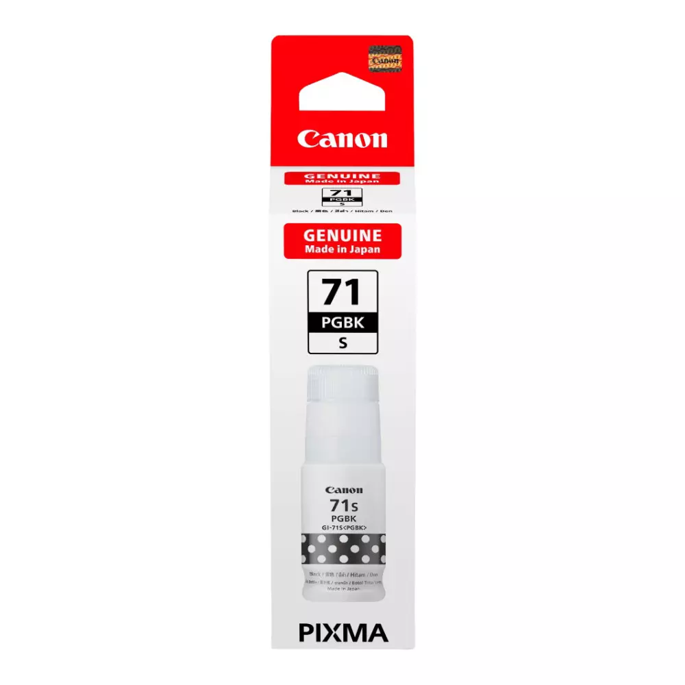 Canon Ink Cartridge Black Ink Color 40 ml Bottle for G1020, 2020, 3020, 2060, 3060, G1737, 2770, 3770, 4770, G1730, G2730, G3730 Models, GI-71S PGBK IN