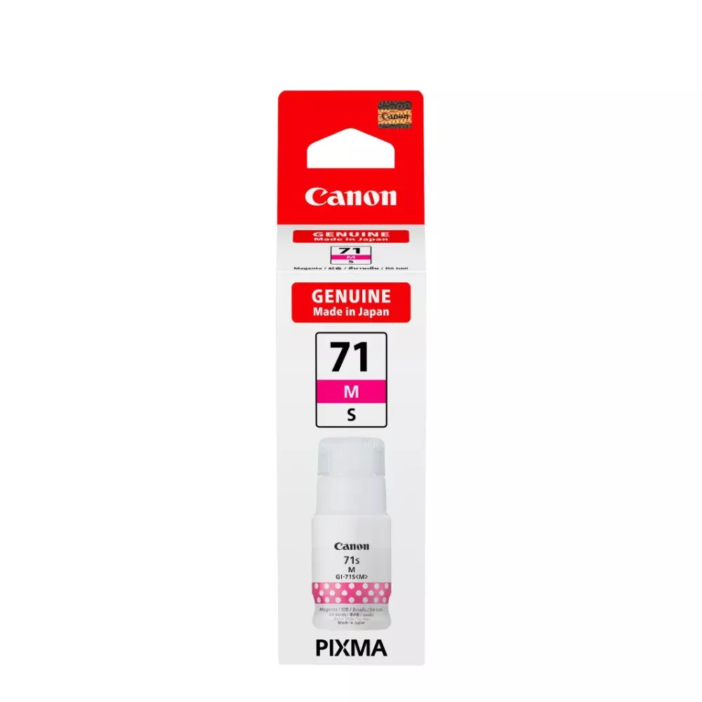 Canon Ink Cartridge Magenta Ink Color 70 ml Bottle for G1020, 2020, 3020, 2060, 3060, G1737, 2770, 3770, 4770, G1730, G2730, G3730 Models, GI-71S M IN
