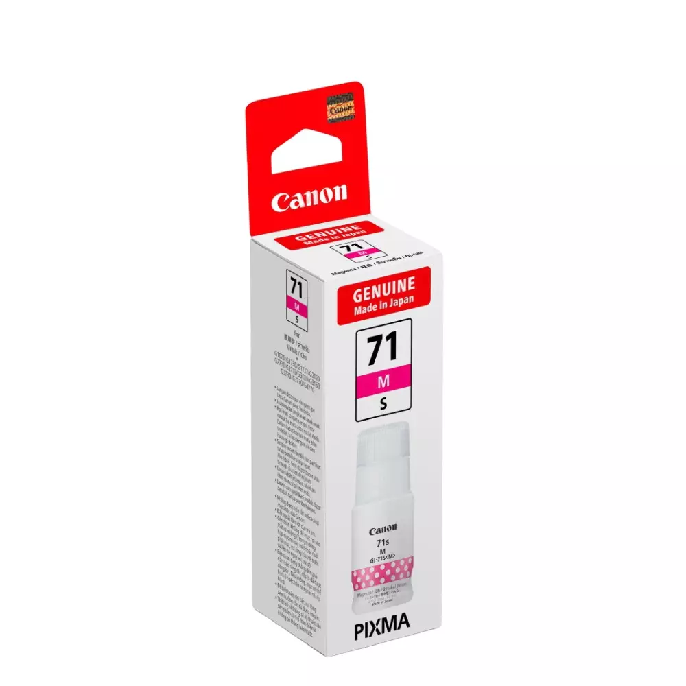 Canon Ink Cartridge Magenta Ink Color 70 ml Bottle for G1020, 2020, 3020, 2060, 3060, G1737, 2770, 3770, 4770, G1730, G2730, G3730 Models, GI-71S M IN
