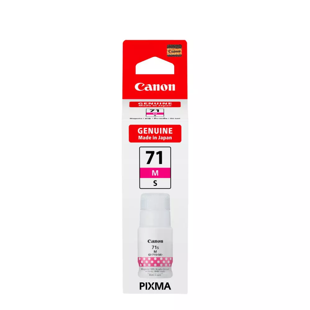 Canon Ink Cartridge Magenta Ink Color 40 ml Bottle for G1020, 2020, 3020, 2060, 3060, G1737, 2770, 3770, 4770, G1730, G2730, G3730 Models, GI-71S M IN