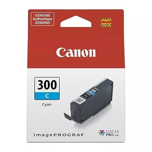 Canon Ink Cartridge Cyan Ink Color 14.4 ml Bottle for PRO-300 Models, PFI-300 C