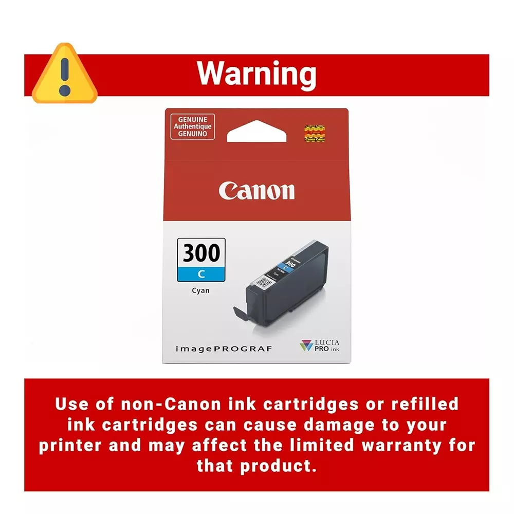 Canon Ink Cartridge Cyan Ink Color 14.4 ml Bottle for PRO-300 Models, PFI-300 C