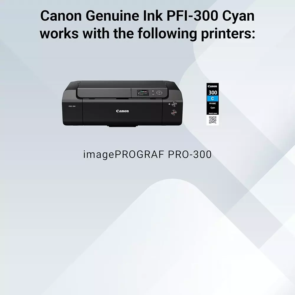 Canon Ink Cartridge Cyan Ink Color 14.4 ml Bottle for PRO-300 Models, PFI-300 C