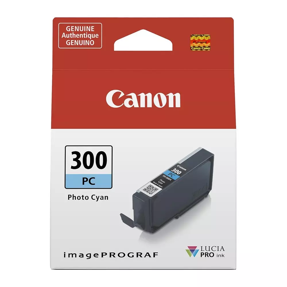Canon Ink Cartridge Photo Cyan Ink Color 14.4 ml Bottle for PRO-300 Models, PFI-300 PC