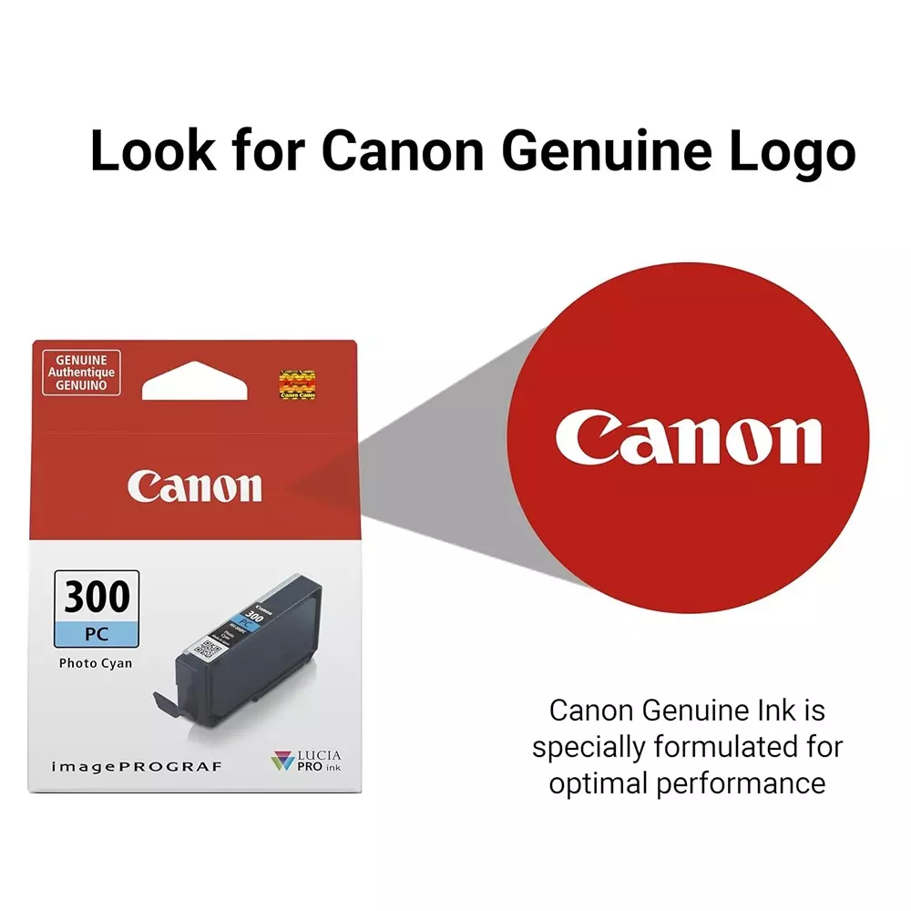 Canon Ink Cartridge Photo Cyan Ink Color 14.4 ml Bottle for PRO-300 Models, PFI-300 PC