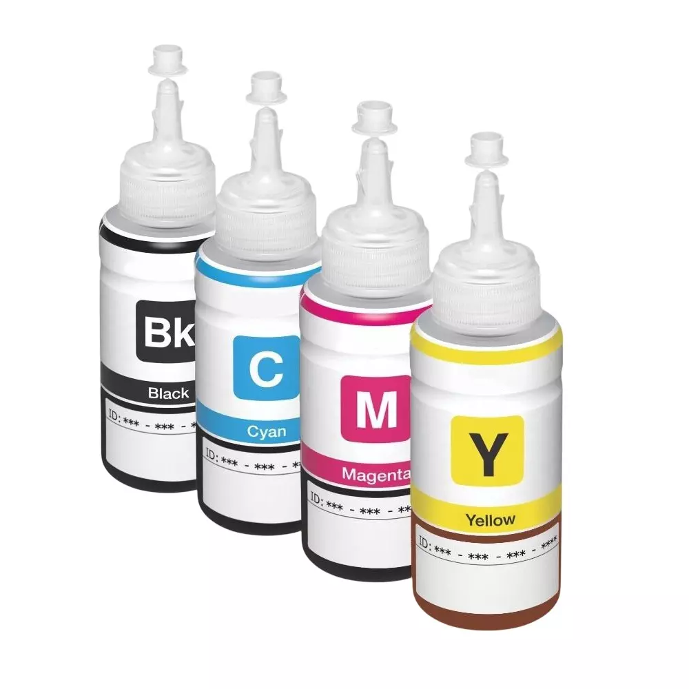 RT 664 Ink Bottle Set Black/Cyan/Yellow/Magenta 70 ml Volume for Epson L130, L360, L380, L361, L565, L210, L220, L310, L350, L355, L365, L385, L405, L455, L485 Printers