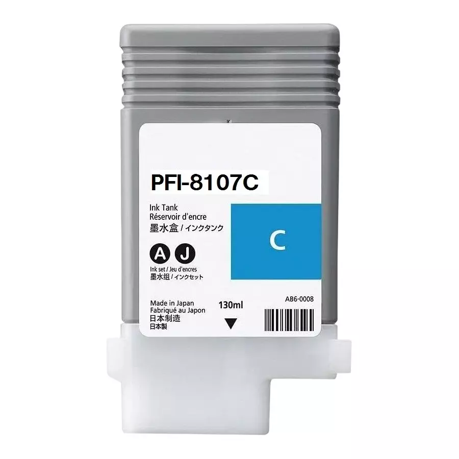 RT PFI-8107 Ink Cartridge Cyan 130 ml Volume for iPF671, iPF671M, iPF771, iPF771M, iPF681, iPF781, Ipf786