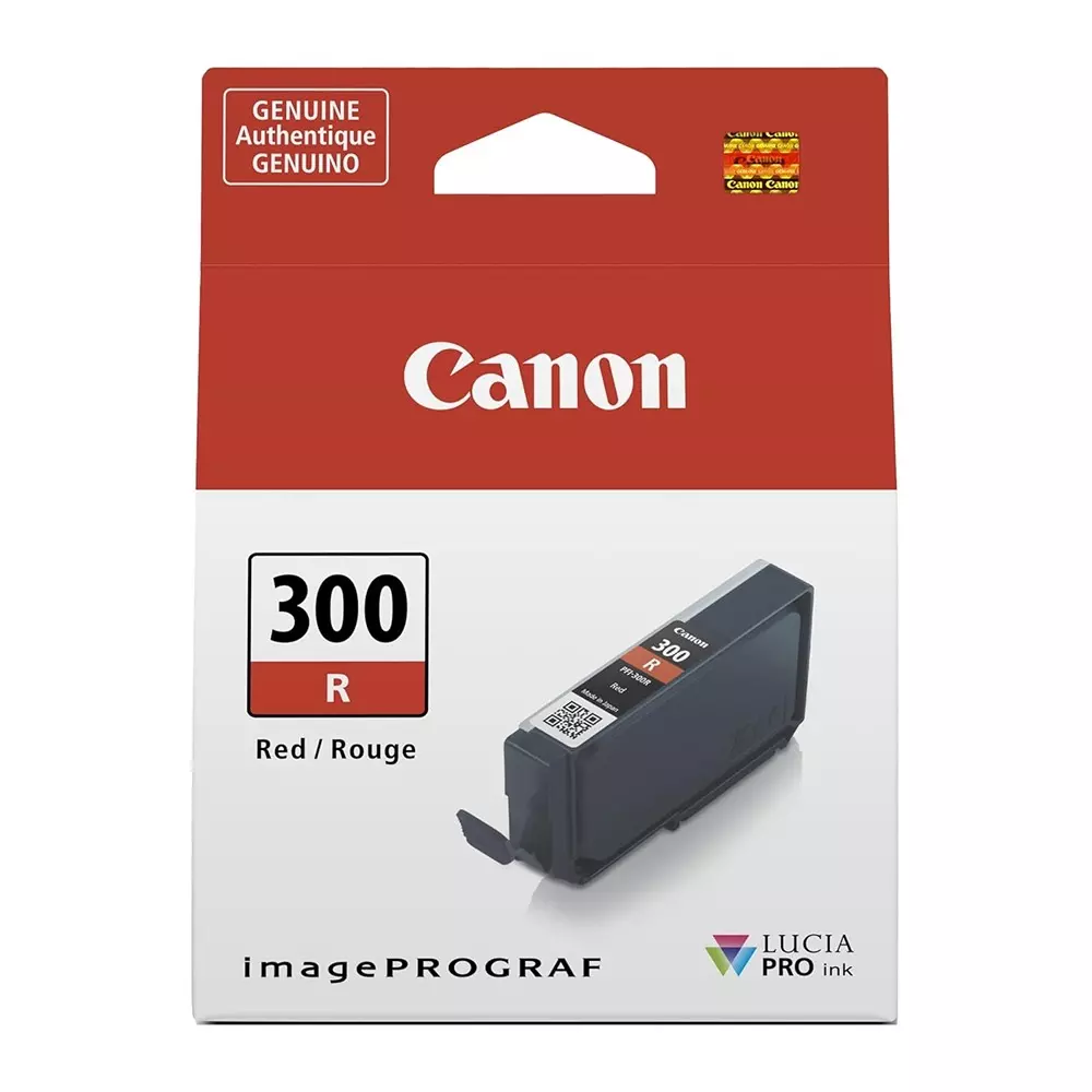 Canon Ink Cartridge Red Ink Color 14.4 ml Bottle for PRO-300 Models, PFI-300 R