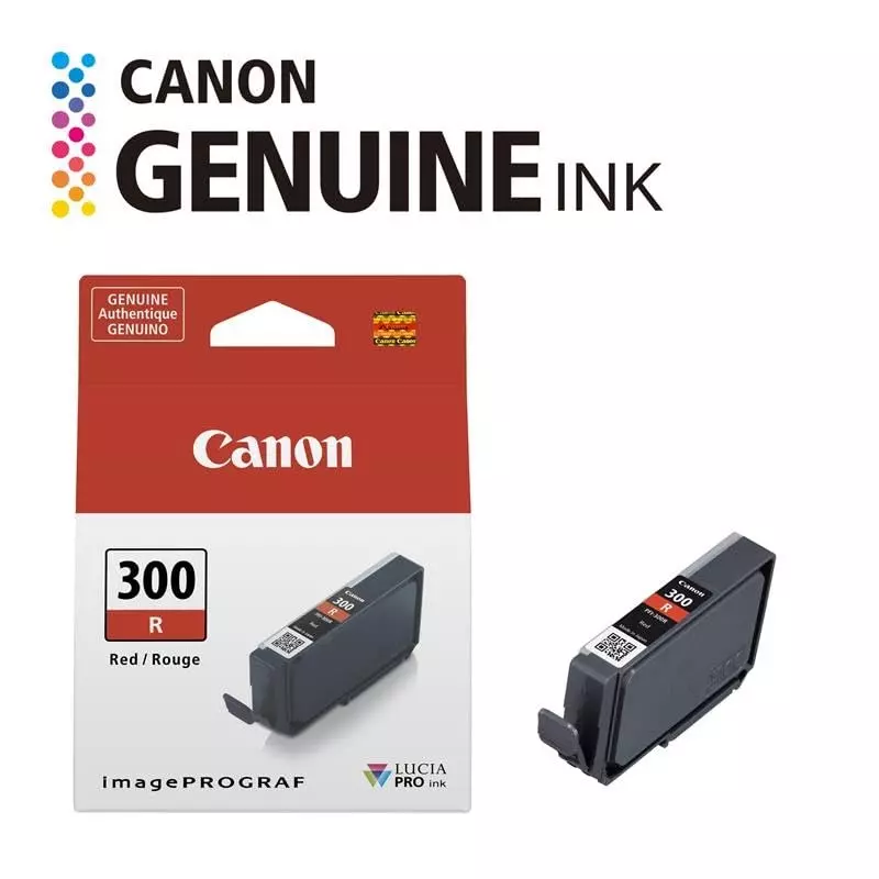 Canon Ink Cartridge Red Ink Color 14.4 ml Bottle for PRO-300 Models, PFI-300 R