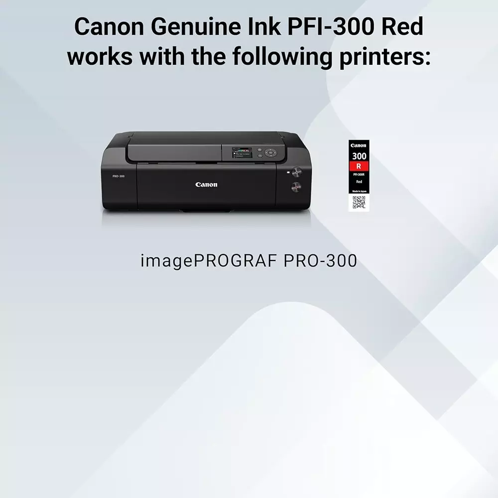 Canon Ink Cartridge Red Ink Color 14.4 ml Bottle for PRO-300 Models, PFI-300 R