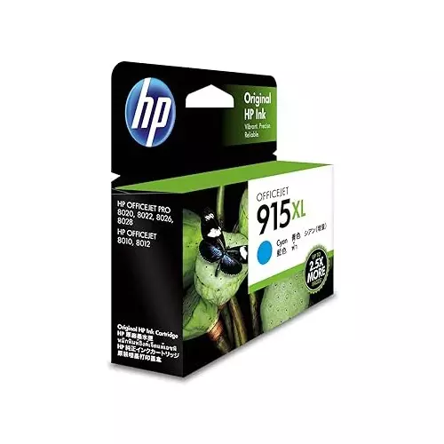HP 915XL Ink Cartridge Cyan Color Compatible With HP OfficeJet Pro 8020 AiO, 3YM19AA