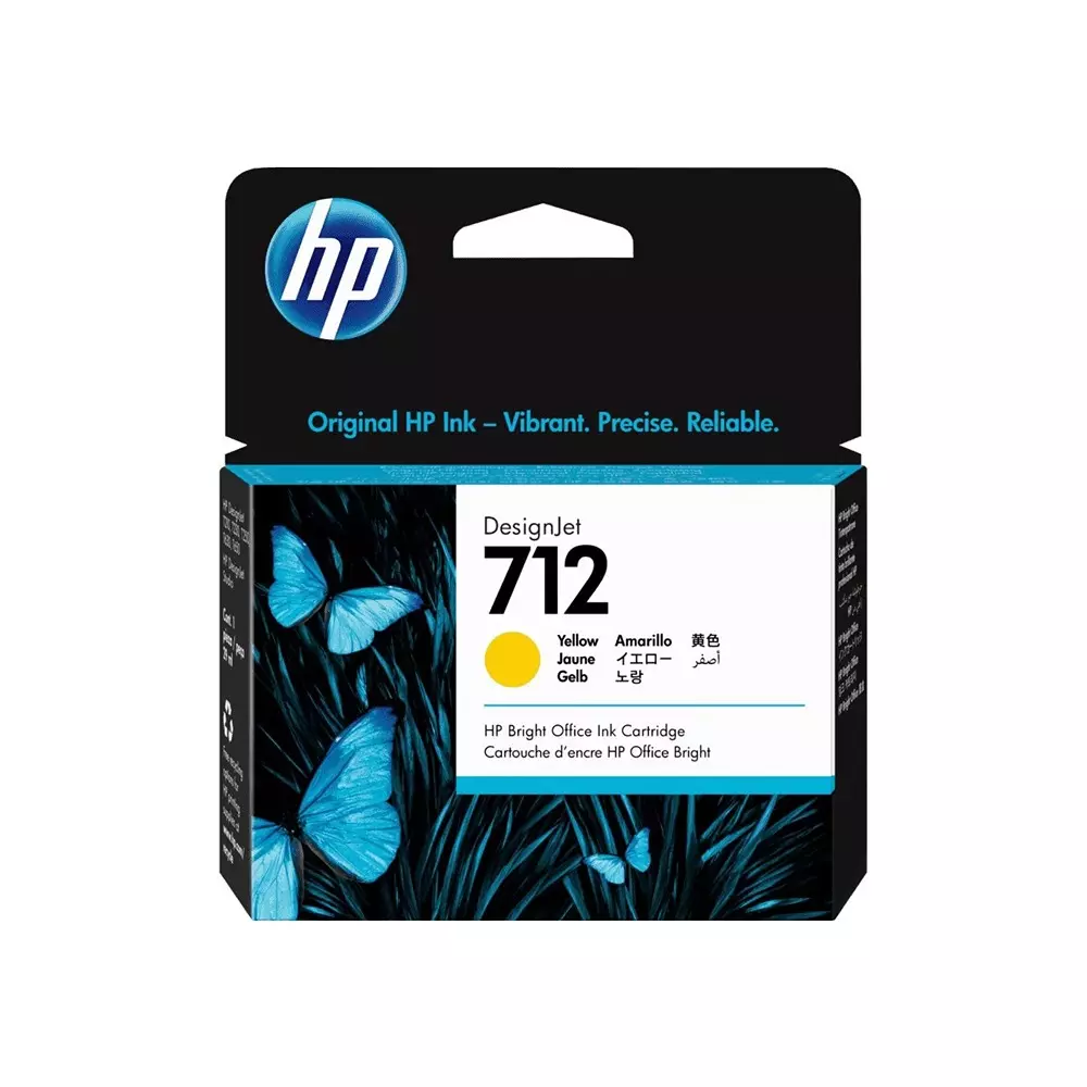 HP 712 Ink Cartridge 29 ml Yellow Color Compatible With HP DesignJet T210, 3ED69A