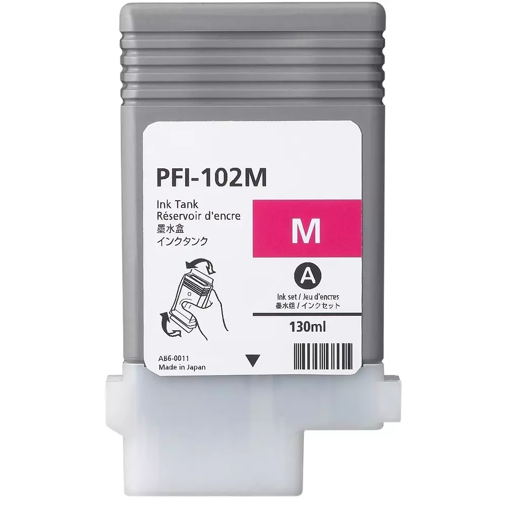 RT PFI-102 Ink Cartridge Magenta 130 ml 2500 Page Yield for Canon IPF500, Canon IPF600, Canon IPF700