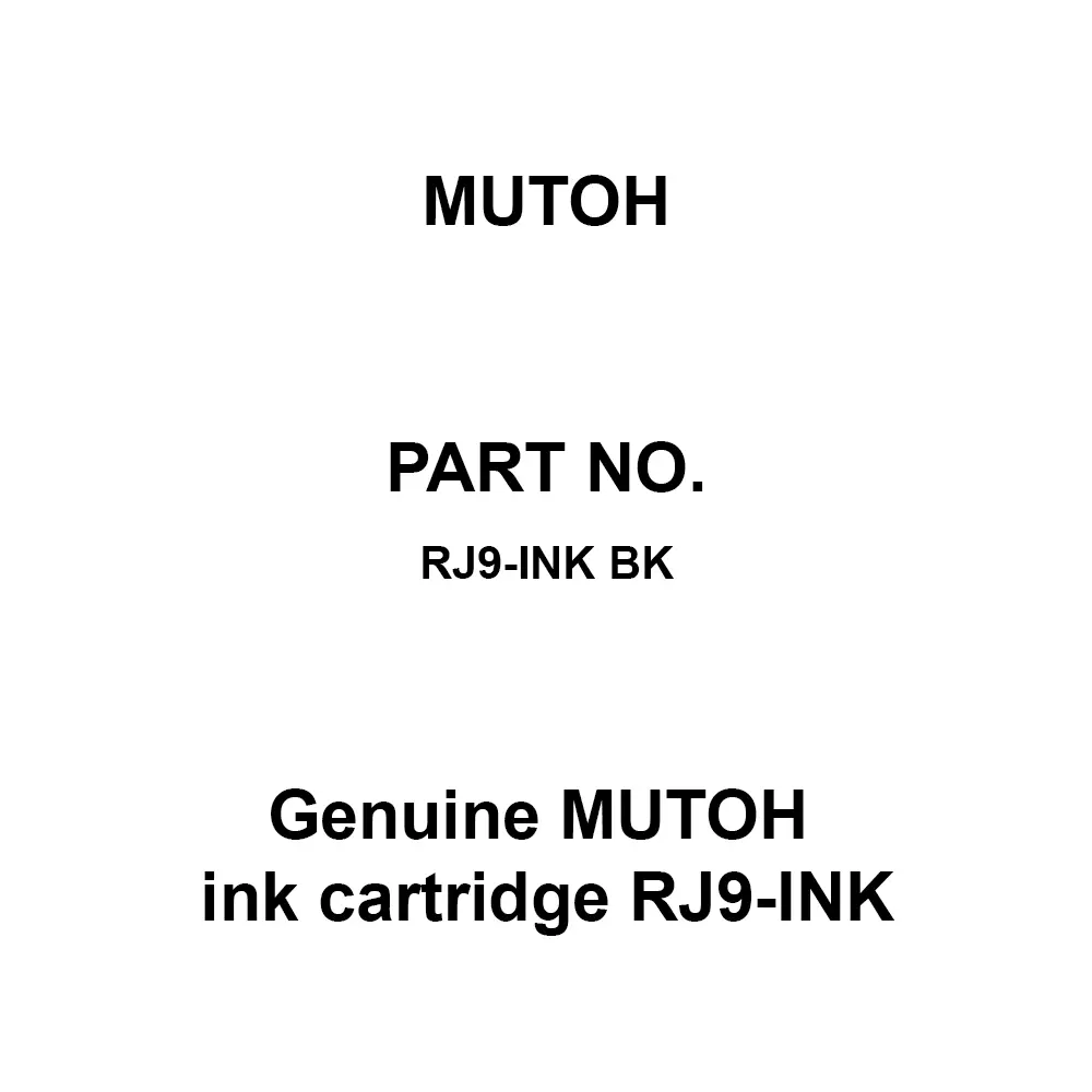 MUTOH Genuine Ink Cartridge RJ9-INK Black for RJ-901C/RJ-900C/RJ-901X/RJ-900X, RJ9-INK BK