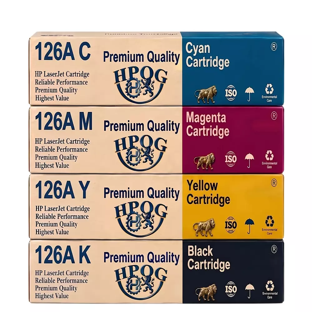 HPOG Toner Catridge Kit Cyan, Magenta, Yellow, Black Ink 4300 Pages Print Capacity for HP Color LaserJet Pro CP1025, MFP M175 & M275