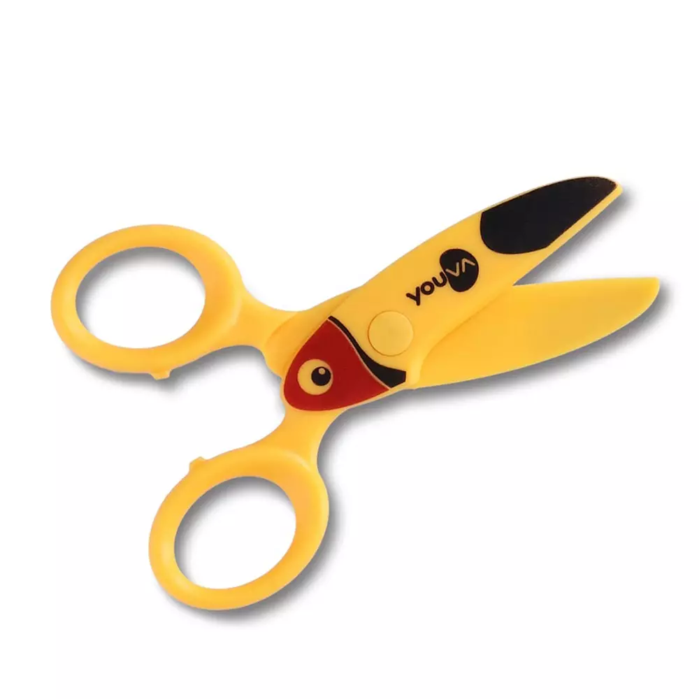 Youva by Navneet Scissors Assorted 3 Shapes Non-Toxic Plastic (Pack of 1), 35251