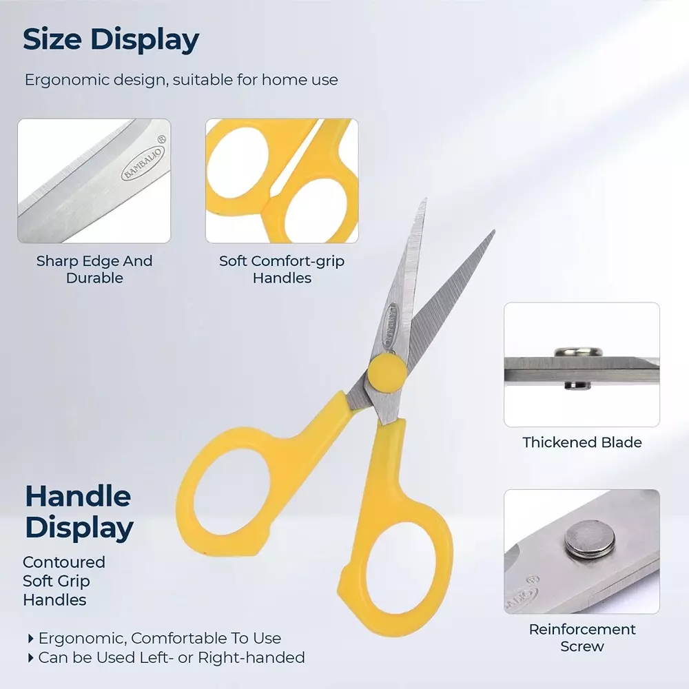 Bambalio Scissor Assorted 2.2 Inch (5.58 cm) Blade Length Plastic & Steel, BA011