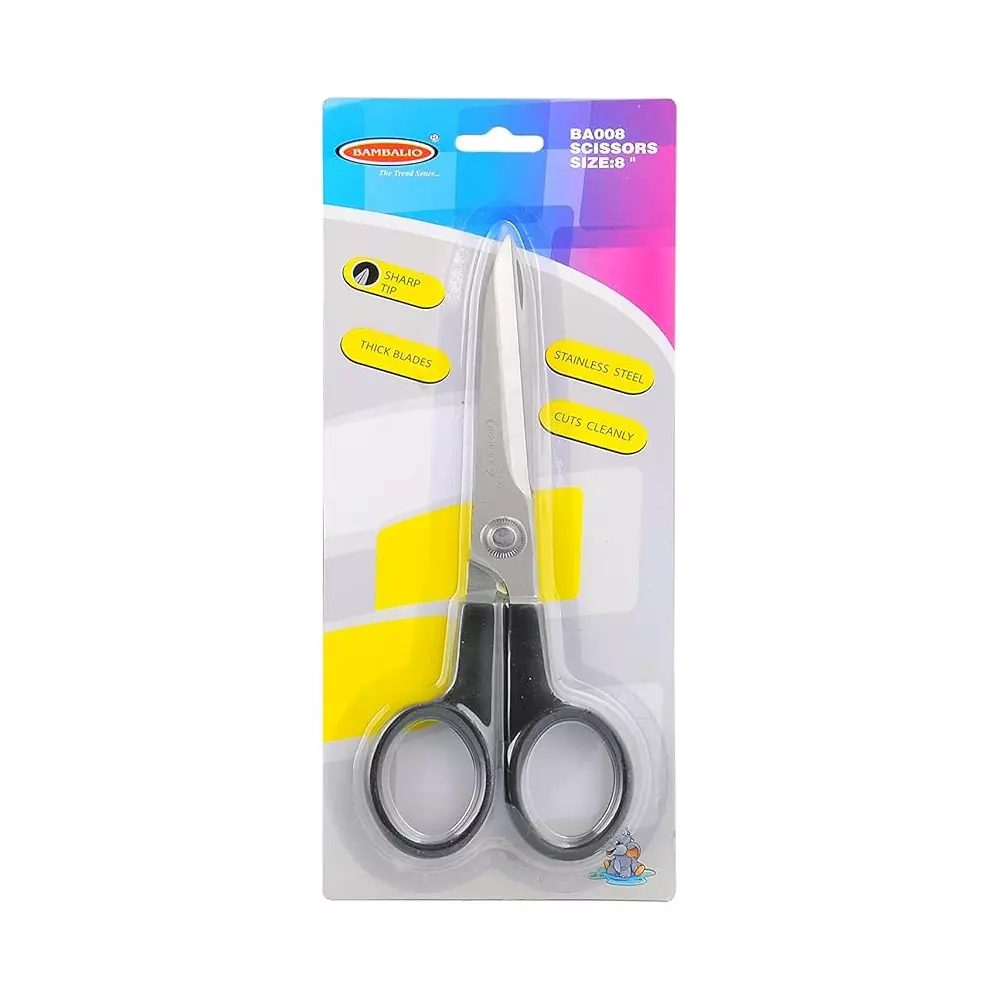 Bambalio Scissor Black & Silver 4.7 Inch (12 cm) Blade Length Plastic & Steel, BA008