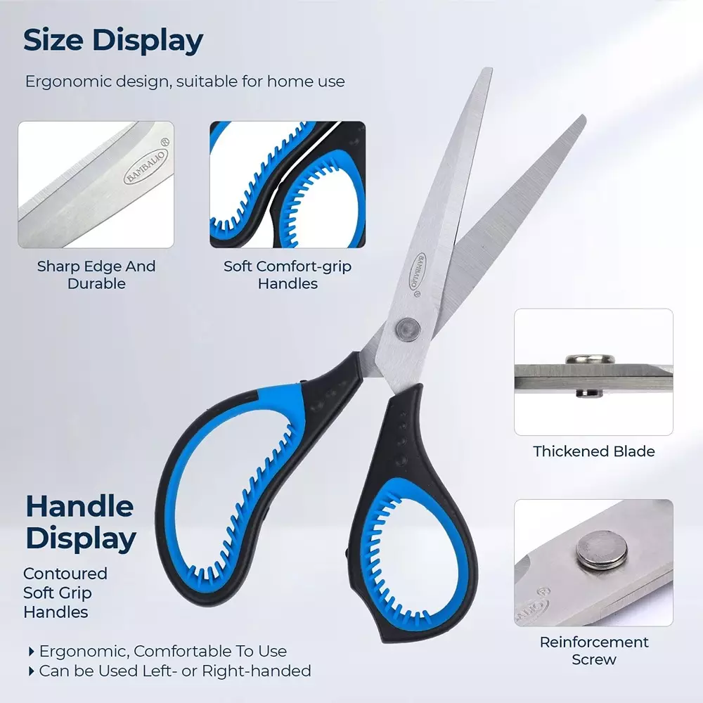 Bambalio Scissor Black & Silver 4.7 Inch (12 cm) Blade Length Plastic & Steel, BA050