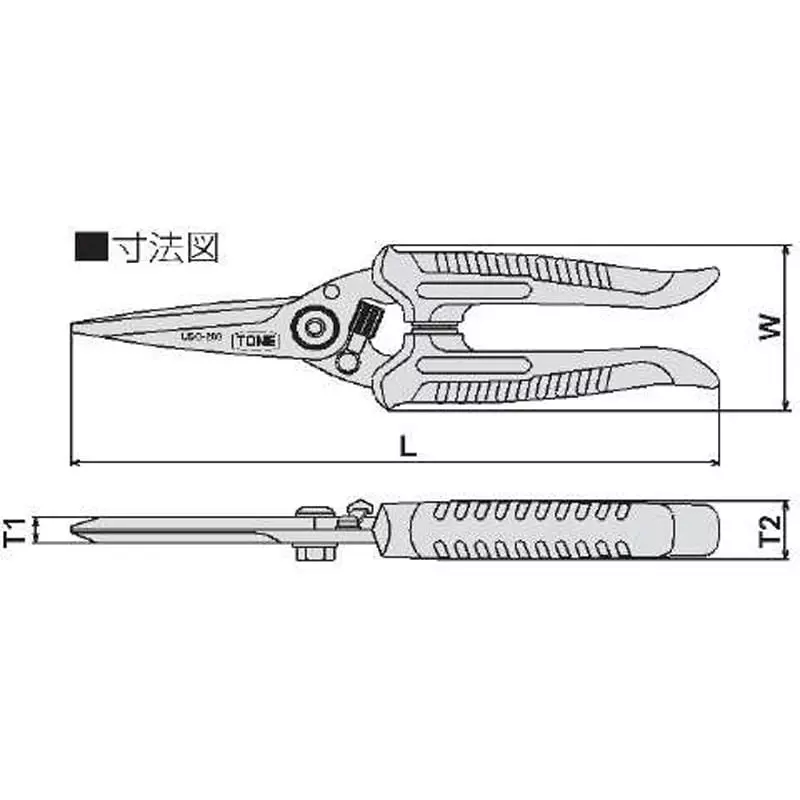 TONE All-Purpose Scissors Correspondence 55 mm Width 200 Length, USC-200