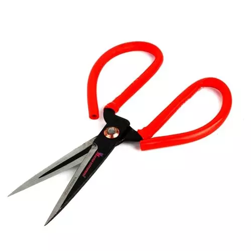 Malfah Enterprises Tailoring & Sewing Scissors with Rubber Handle Grip Stainless Steel Red 4 cm for Handicrafts & Office Use, 268005