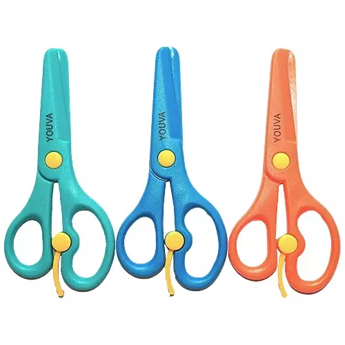 Youva by Navneet Scissors Assorted 3 Colours Non-Toxic Plastic (Pack of 1), 35254