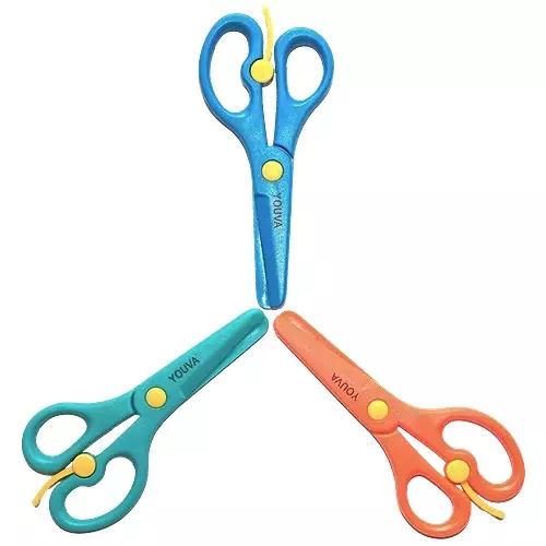 Youva by Navneet Scissors Assorted 3 Colours Non-Toxic Plastic (Pack of 1), 35254