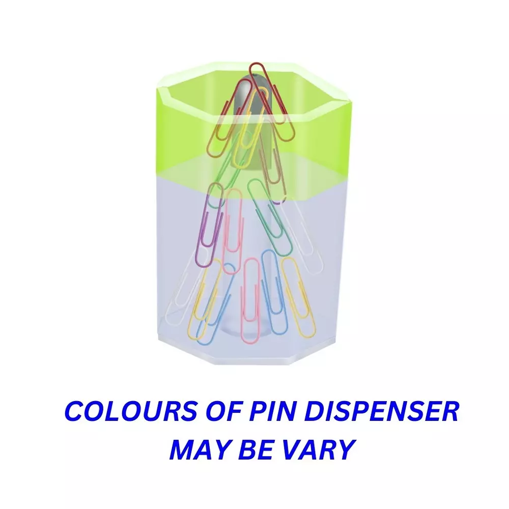 Soni Office Mate Magnetic Pin & Clip Dispenser Compact Transparent Organiser with Magnetic Top, 7 cm Height for Office, Home & Craft Use (Pack of 10)