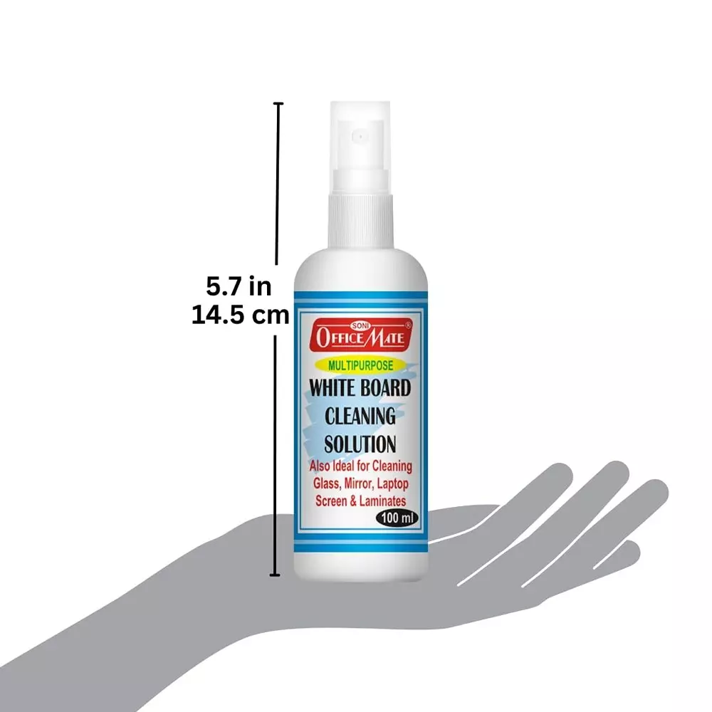 Soni Office Mate 100 ml Whiteboard Cleaning Solution Ecofriendly Powerful Ink Remover Spray Bottle (Pack of 12)