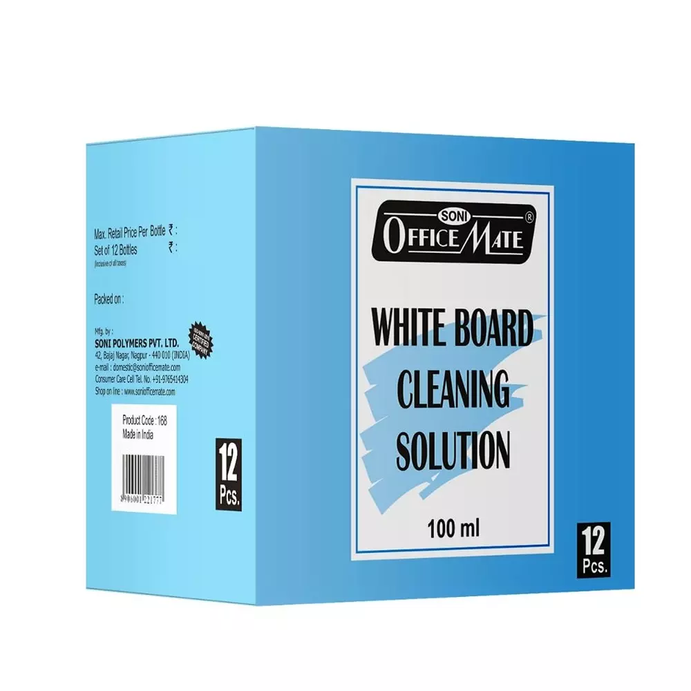 Soni Office Mate 100 ml Whiteboard Cleaning Solution Ecofriendly Powerful Ink Remover Spray Bottle (Pack of 12)
