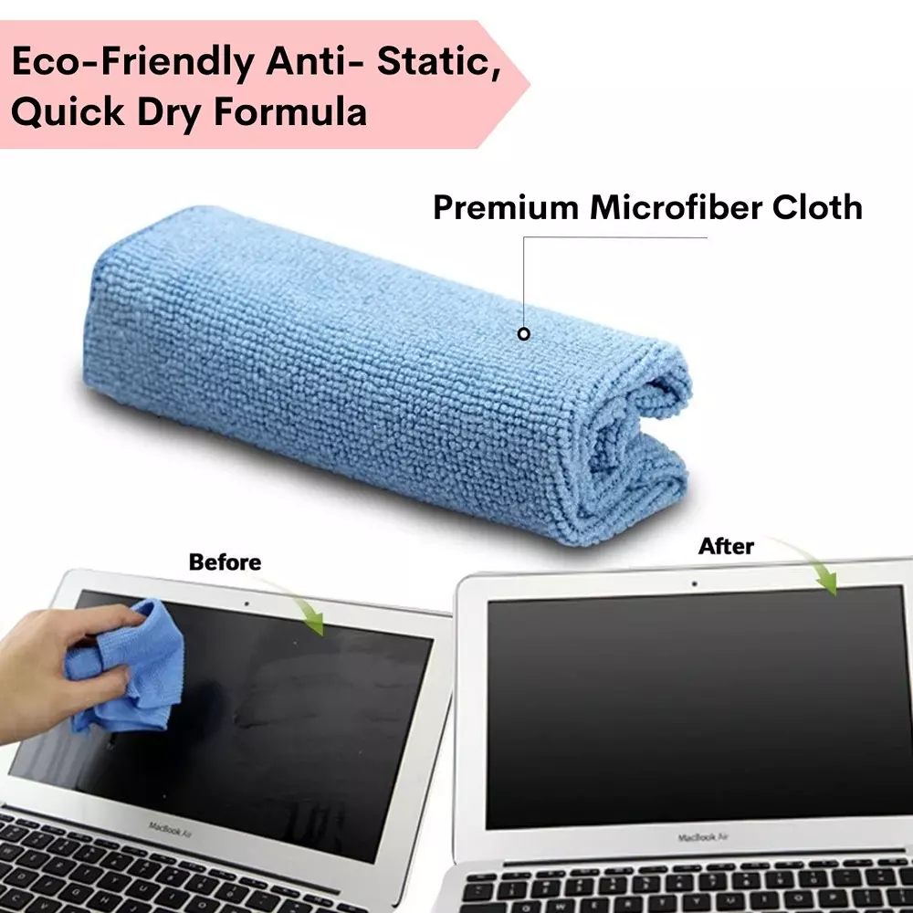 Soni Office Mate Multipurpose Screen Cleaning Kit Contains 100ml Cleaner + Microfiber Cloth + Brush for School, Office & Home