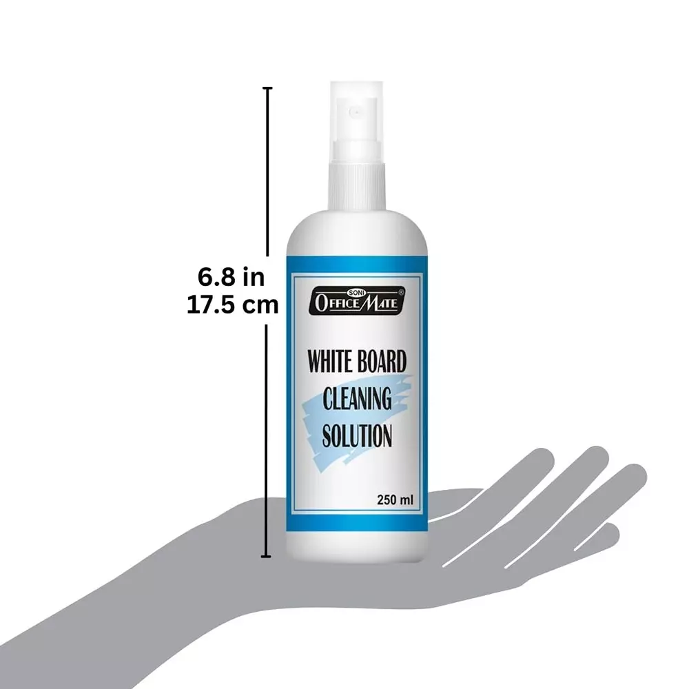 Soni Office Mate 250 ml Whiteboard Cleaning Solution Ecofriendly Powerful Ink Remover Spray Bottle (Pack of 6)