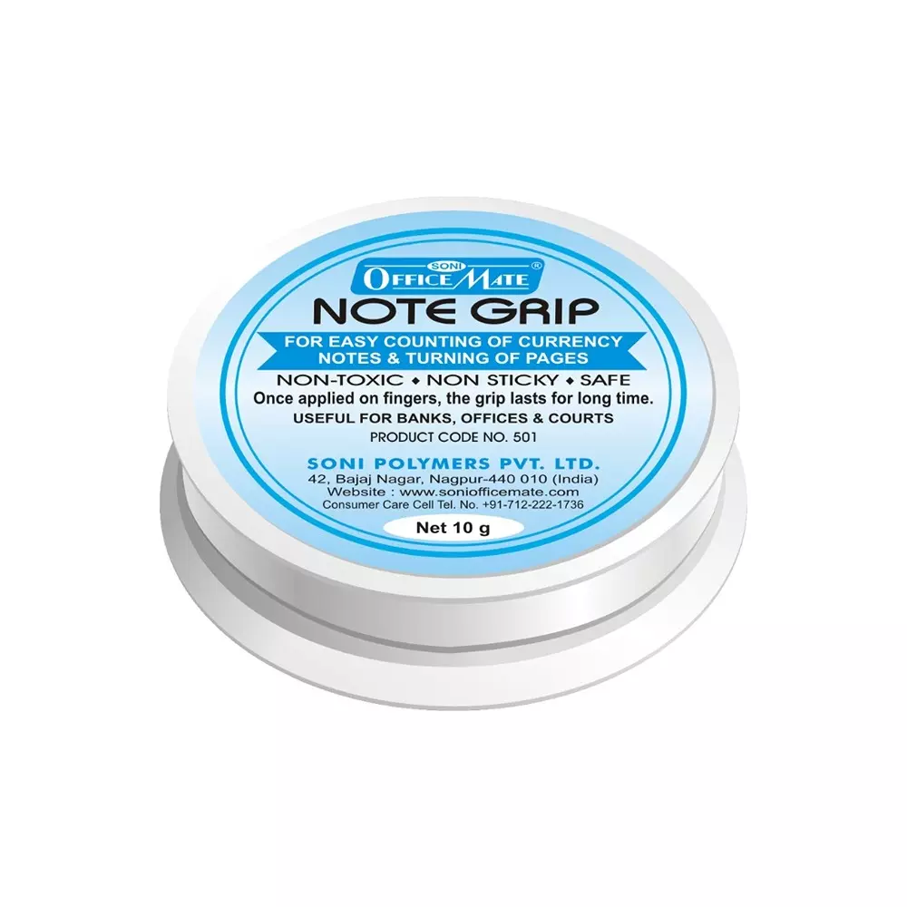 Soni Office Mate 10 g Note Grip Long Lasting Hold, Non-Toxic and Mess Free for Cashiers, Bankers & Retail Use (Pack of 20)