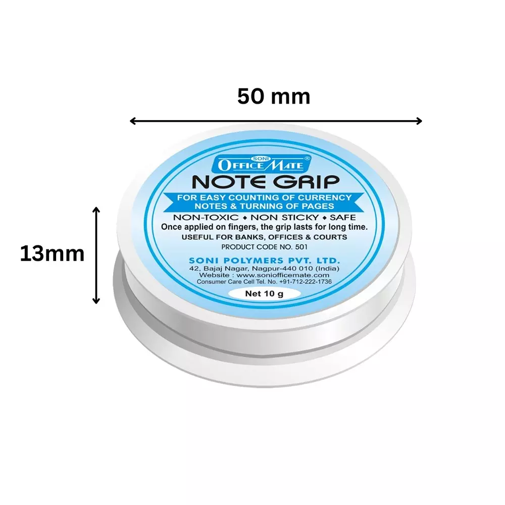 Soni Office Mate 10 g Note Grip Long Lasting Hold, Non-Toxic and Mess Free for Cashiers, Bankers & Retail Use (Pack of 20)