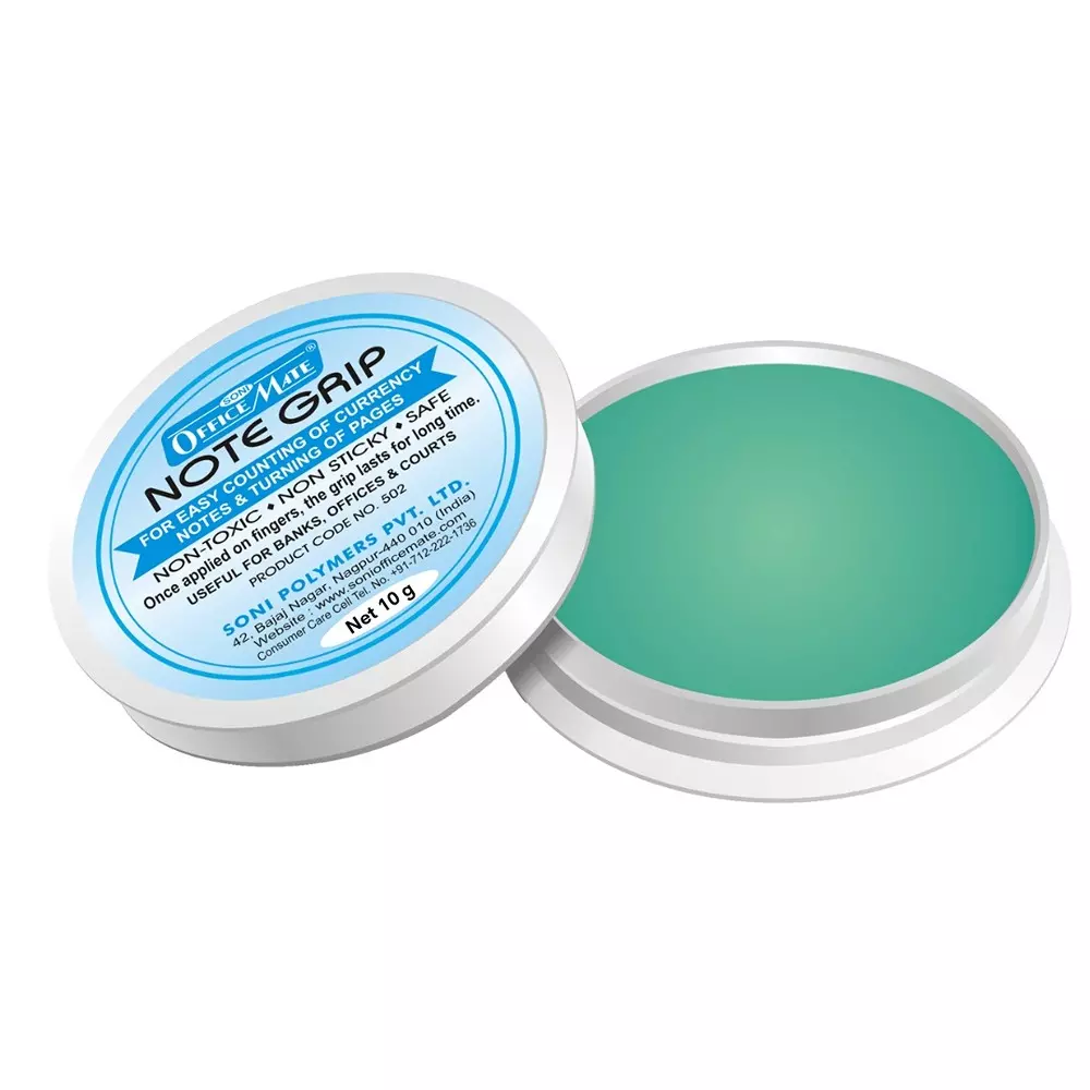 Soni Office Mate 10 g Note Grip Long Lasting Hold, Non-Toxic and Mess Free for Cashiers, Bankers & Retail Use (Pack of 20)