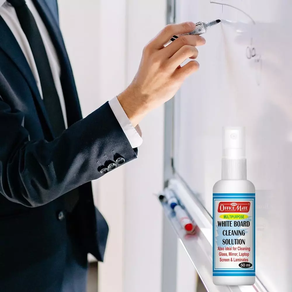 Soni Office Mate 50 ml Whiteboard Cleaning Solution Ecofriendly Powerful Ink Remover Spray Bottle (Pack of 12)