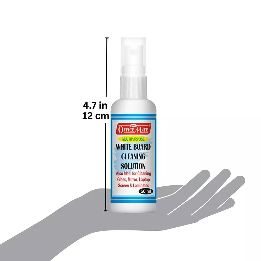 Soni Office Mate 50 ml Whiteboard Cleaning Solution Ecofriendly Powerful Ink Remover Spray Bottle (Pack of 12)