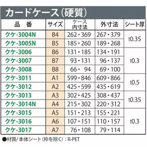 Kokuyo 267x379 mm Environmentally Friendly Hard Card Case, KUKE-3004NX20