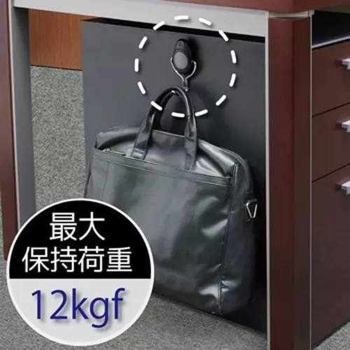 Kokuyo 69x114x46 mm R-ABS Black Super Strong Magnetic Hook, FUKU-217D