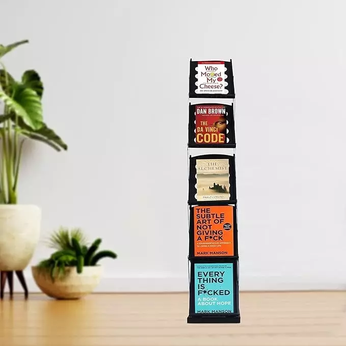 GENERIC Zigzag Folding Brochure Stand Metal Body A4 Size Books, Magazines for Exhibitions, Offices