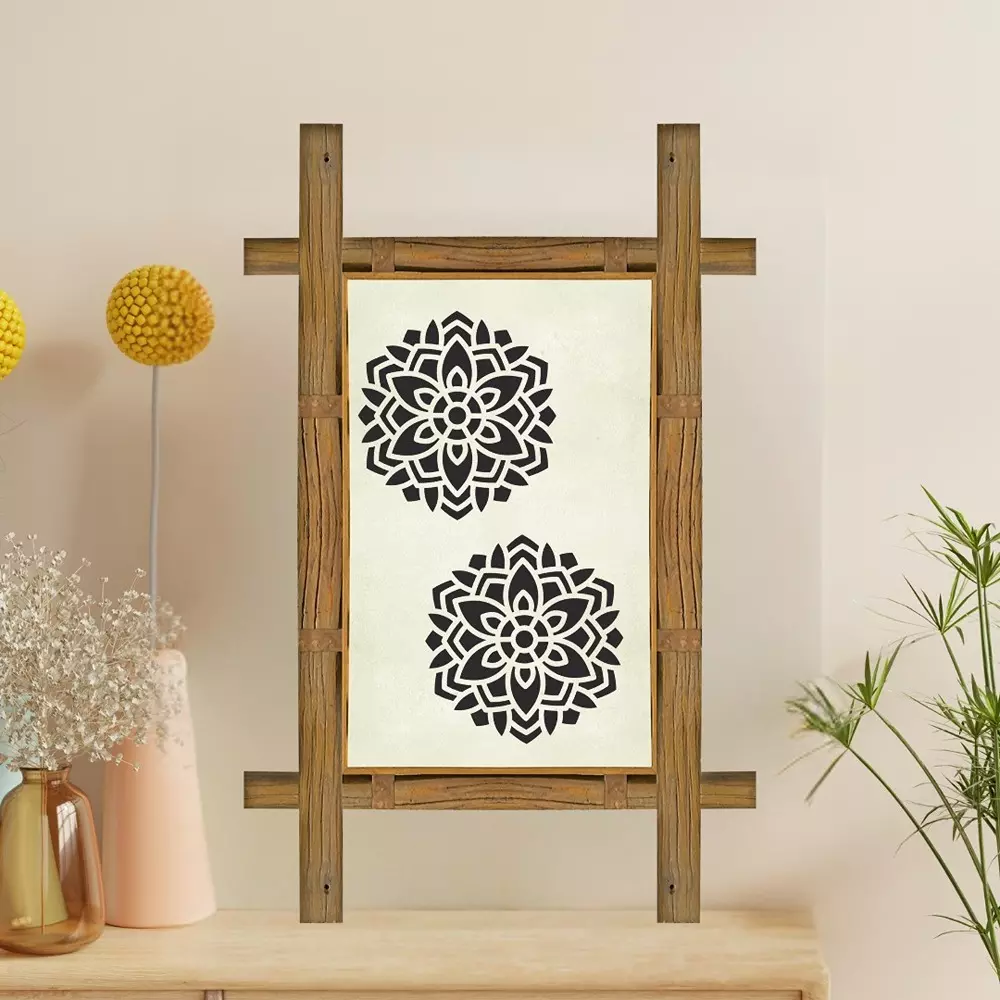 Soni Office Mate Precision Cut Stencil 8x8 inch (203.2x203.2 mm) Mandala Design Reusable & Eco-Friendly for DIY, Scrapbook & Wall Art