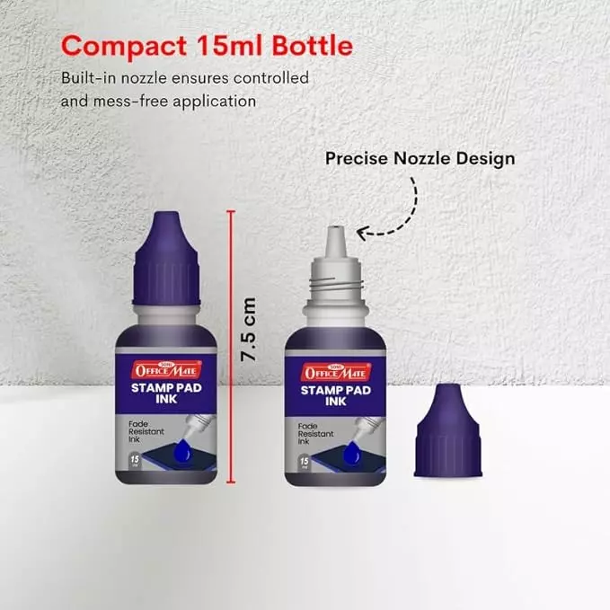 Soni OfficeMate Stamp Pad & Ink Combo 155x95 mm Stamp Pad Size Large 15 ml Violet Ink Color for Office, College & Craft Use