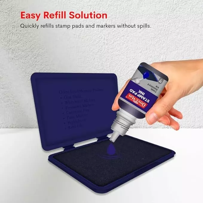 Soni OfficeMate Stamp Pad & Ink Combo 155x95 mm Stamp Pad Size Large 15 ml Violet Ink Color for Office, College & Craft Use