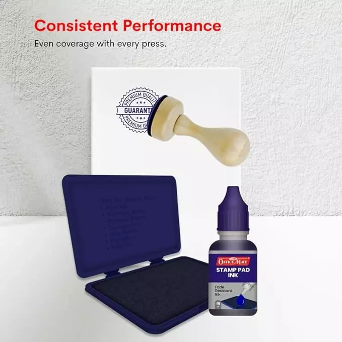 Soni OfficeMate Stamp Pad & Ink Combo 155x95 mm Stamp Pad Size Large 15 ml Violet Ink Color for Office, College & Craft Use