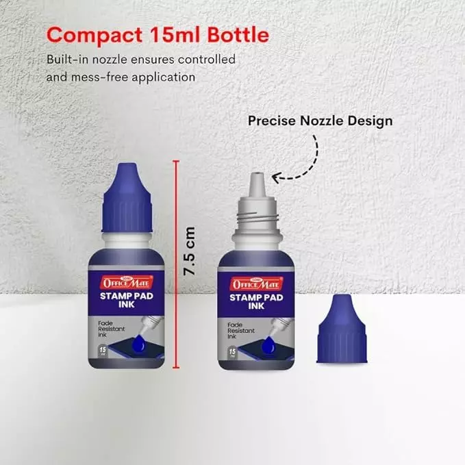 Soni OfficeMate Stamp Pad & Ink Combo 155x95 mm Stamp Pad Size Large 15 ml Blue Ink Color for Office, College & Craft Use