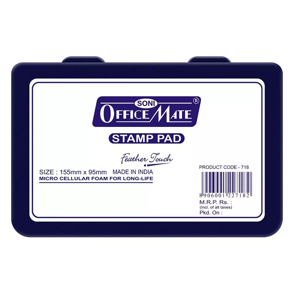 Soni Office Mate Large Stamp Pad - Violet, 155x95 mm Refillable and Durable Ideal for Office, School, Craft & DIY Use